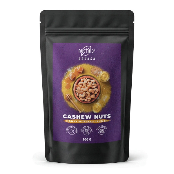 Nustino Crunch – pražené kešu ořechy – Honey Mustard Crunch 200 g