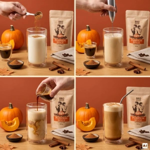 Sada na Pumpkin Spice Latte: káva Bro Coffee Roastery Brazil Samba 1kg + Pumpkin Spice Latte Mix 100g