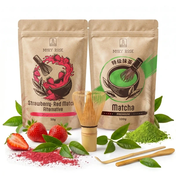 Sada pro barevné Matcha Latte: Matcha + Red Matcha + příslušenství