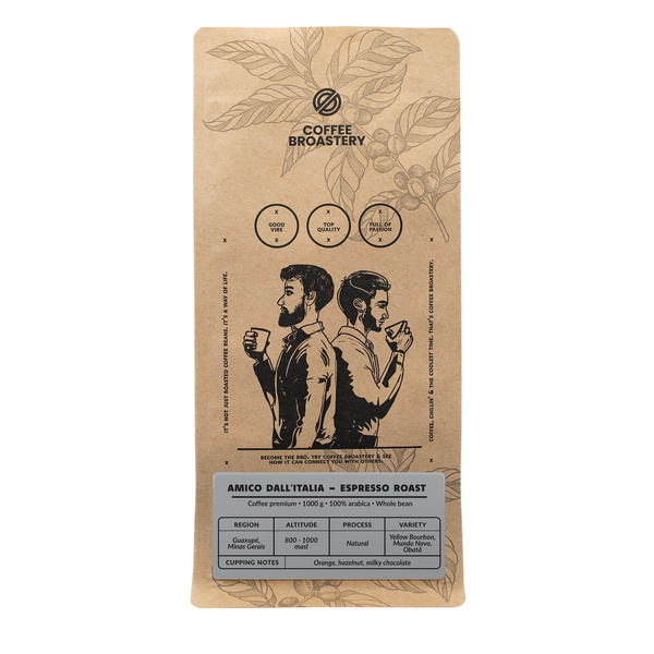 Bro Coffee Roastery - Zrnková káva Amico dall'Italia Espresso Roast 1 kg