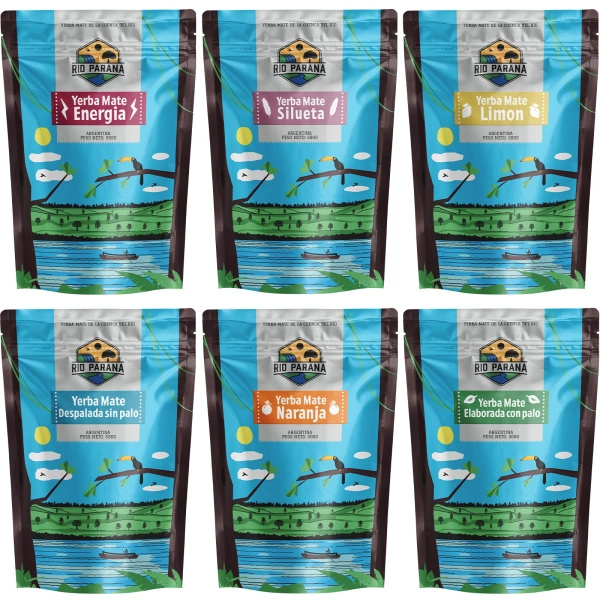 Sada Yerba Mate Rio Parana různé druhy 6x500g