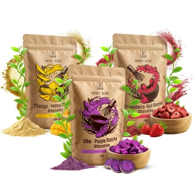 Sada barevných match: Purple Matcha + Yellow Matcha + Red Matcha