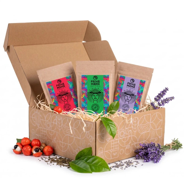 Dárková sada Guayusa Pachamama: Pure + Lavanda + Energia 3x100g