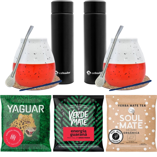 Startovací sada Yerba Mate pro páry 3x50g termoska