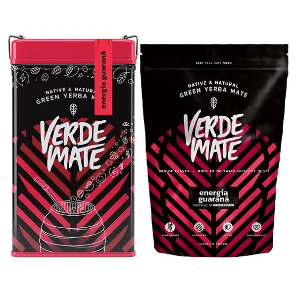 Sada Yerba Mate: Verde Mate Energía Guaraná 2x500g + Yerbera