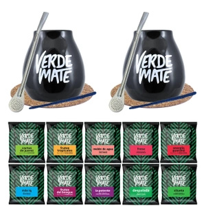 Yerba Mate Verde Mate Green sada 10x50g + Matero 