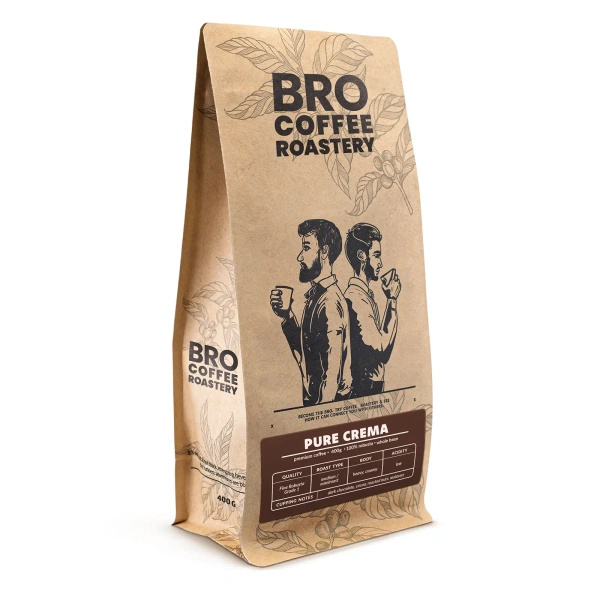 Bro Coffee Roastery – Zrnková káva Pure Crema 400 g