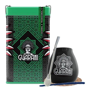 Set Yerbera Yerba Mate Guarani Elaborada Tradicional 0.5kg 