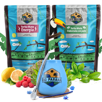 Yerba Mate sada Rio Parana Energia Elaborada 2x500g + příslušenství
