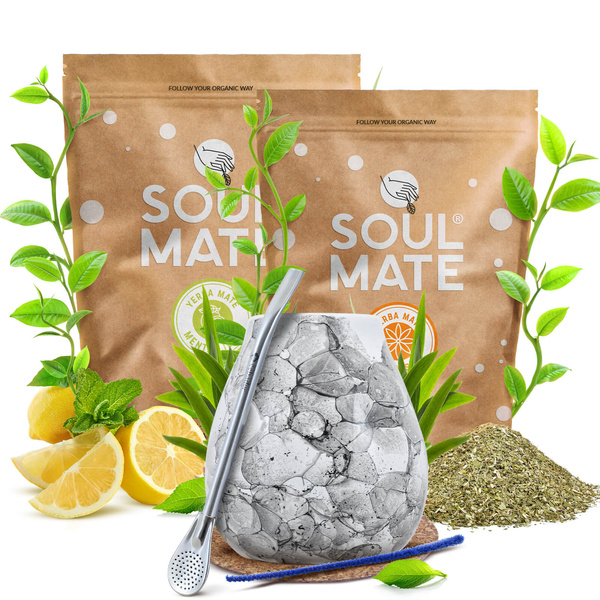 Sada Yerba Maté Soul Mate Organica 2x500g 1kg Kalabása + Bombilla