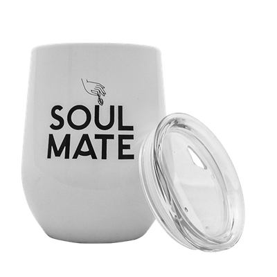 TermoLid – termo mate hrnek na yerba maté s víčkem – Soul Mate (bílý) – 350 ml