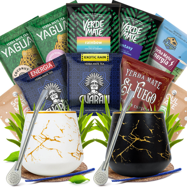 Sada Yerba Mate pro dva: vzorky 10x50g 2x Kalabása + 2x Bombilla
