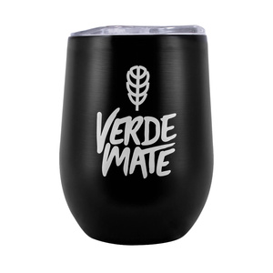 TermoLid – termo mate hrnek na yerba maté s víčkem – Verde Mate (černý) – 350 ml