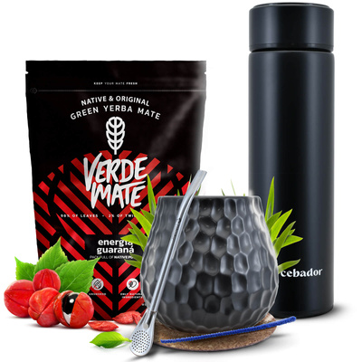 Sada Yerba Maté Verde Mate 400g 0,4kg Termoska LED