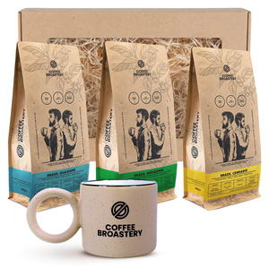 Dárková sada Bro Coffee Roastery: 3× brazilská káva + hrnek