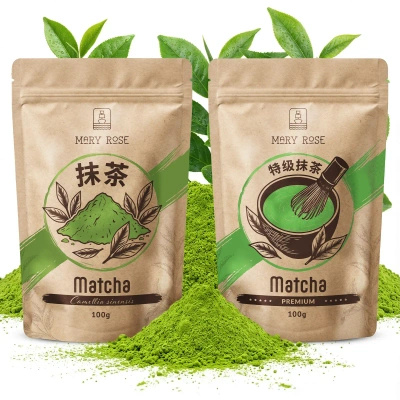 Sada 2 čajů matcha z Číny: prémiová + kulinární