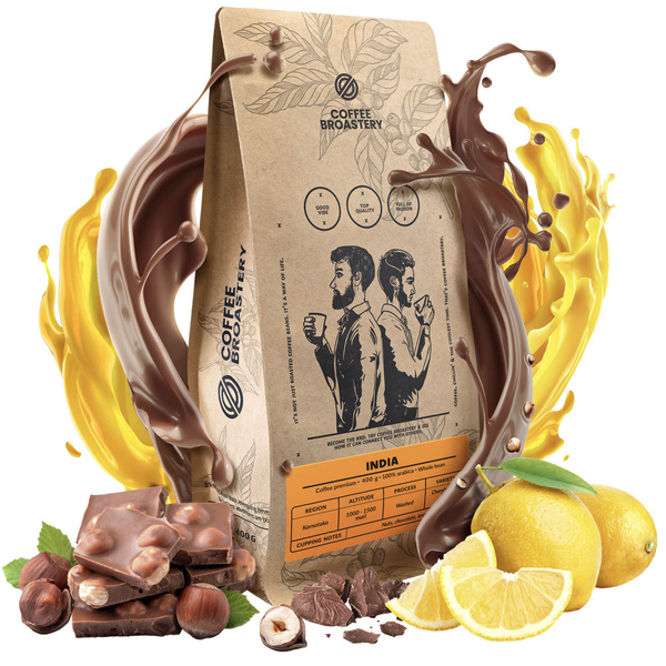 Bro Coffee Roastery - Zrnková káva India Karnataka Premium 1 kg