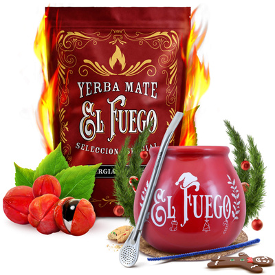 Yerba Mate zimní sada pro začátečníky El Fuego Energia 500g + příslušenství