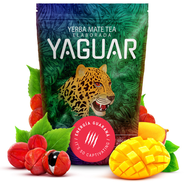 Sada Yerba Maté Yaguar Energia 500g 0,5kg Yerbomos + Kalabása + Bombilla