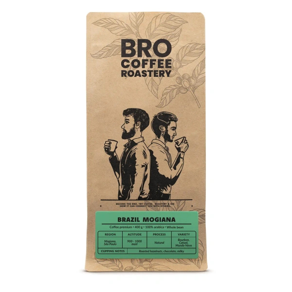 Bro Coffee Roastery – Zrnková káva Brazil Mogiana Premium 400 g