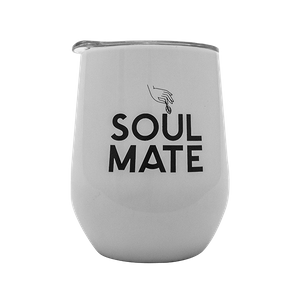 TermoLid – termo mate hrnek na yerba maté s víčkem – Soul Mate (bílý) – 350 ml