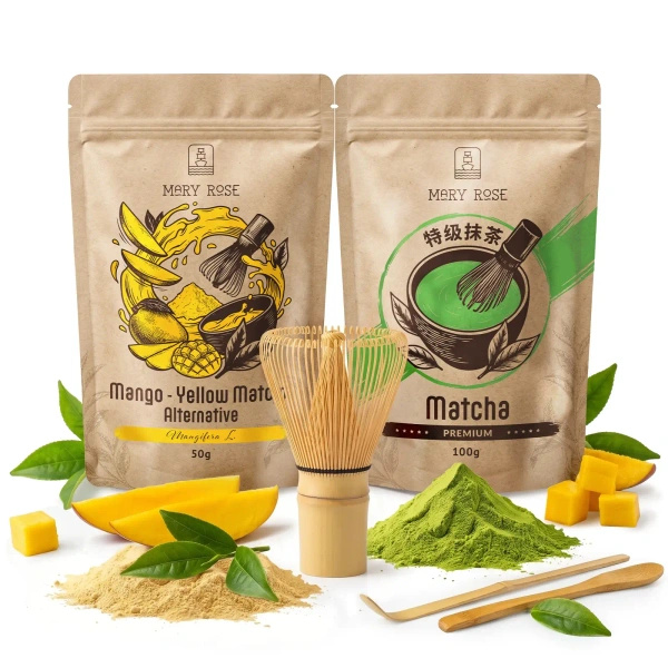 Sada pro barevné Matcha Latte: Matcha + Yellow Matcha + příslušenství