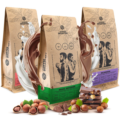 Kávový Set Bro Coffee Roastery Costa Rica San Rafael + Nicaragua Colibrí Azul + Brazil Samba 3x1kg (3kg)
