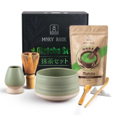 Dárková sada: matcha + matchawan + bambusové příslušenství