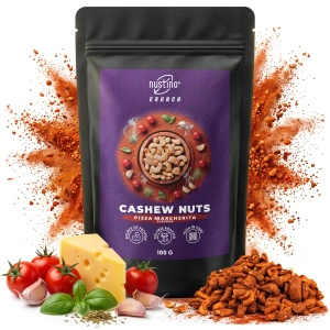 Nustino Crunch – pražené kešu ořechy – Pizza Margherita Flavour 100 g