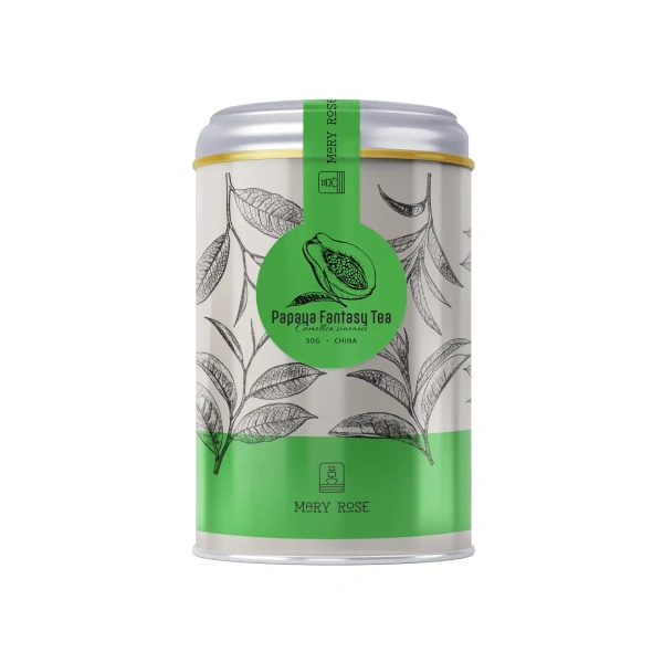 Mary Rose - Zelený Čaj Papaya Fantasy v plechovce - 50 g