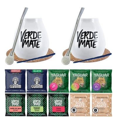 Sada Yerba Mate Green 10x50g  Matero x2 500g