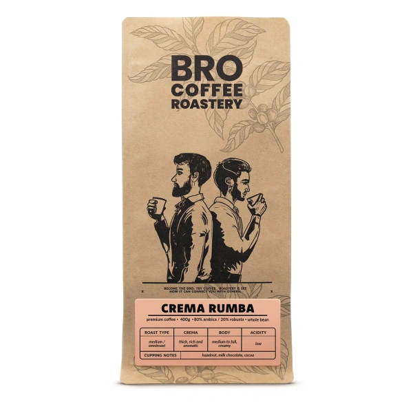 Bro Coffee Roastery – Zrnková káva Crema Rumba 400 g