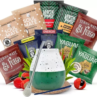Yerba Mate Sada 10x50g Kalabása + Bombilla