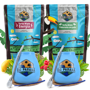 Yerba Mate Rio Parana set pro dva Bombilla Matero 1000g