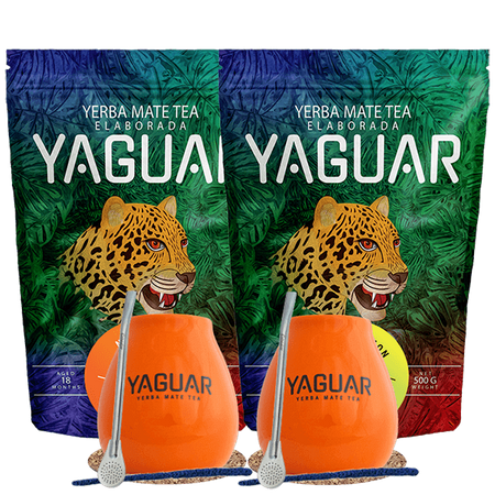 Yerba Mate Set Yaguar Naranja 500g + Yaguar Menta Limon 500g