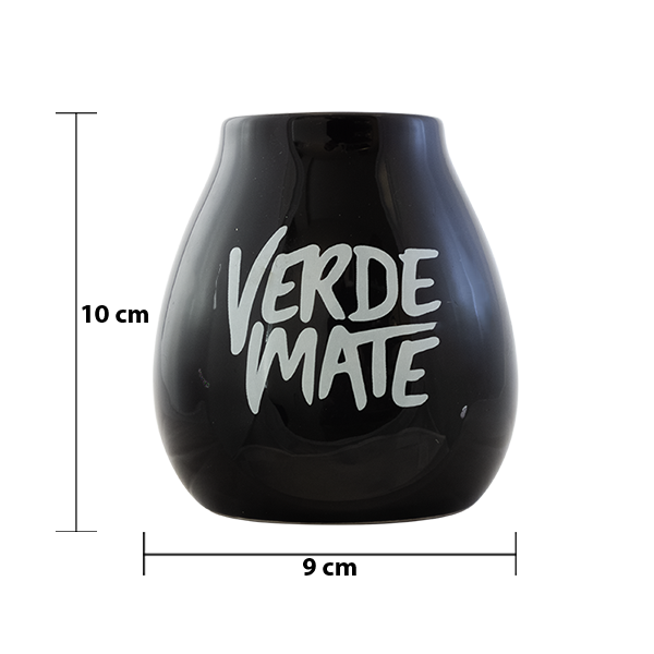 Keramická kalabasa s logem Verde Mate (černá) 350 ml