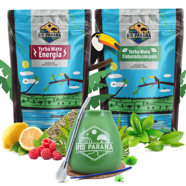 Yerba Mate sada Rio Parana Energia Elaborada 2x500g + příslušenství