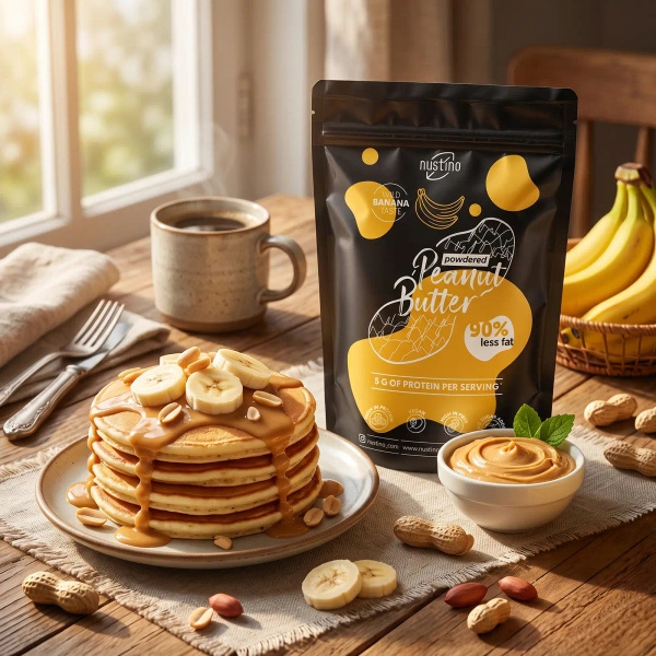 Sada práškového arašídového másla Nustino: Classic + Banana 2x400g