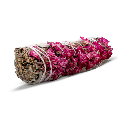 Bílá šalvěj s růžovou sinuatou - kadidlo 20-30g (svazek)