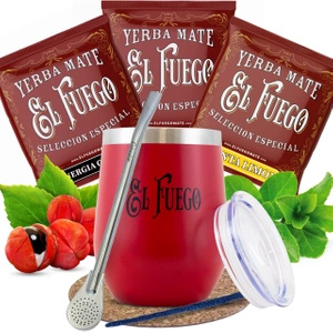 Sada Yerba Mate El Fuego: vzorky 3x50g + TermoLid + Bombilla