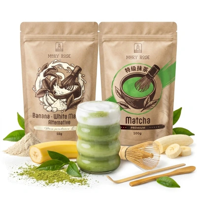 Sada pro barevné Matcha Latte: Matcha + White Matcha + příslušenství