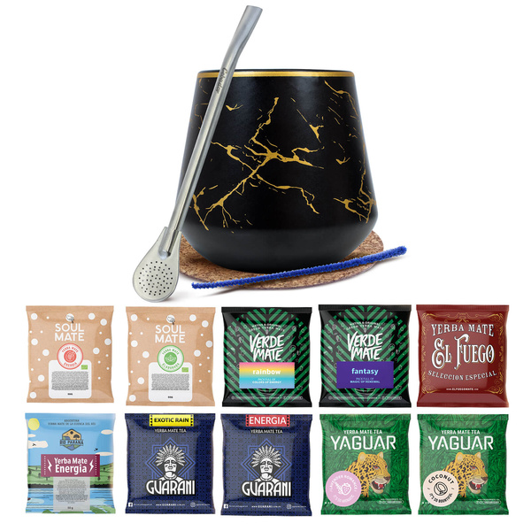 Sada Yerba Mate: vzorky 10x50g Kalabása + Bombilla