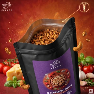 Nustino Crunch – pražené kešu ořechy – Pizza Margherita Flavour 100 g