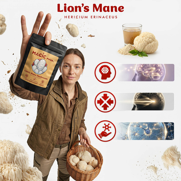 Magic Pwdr – Lion's Mane – Korálovec ježatý 100 g