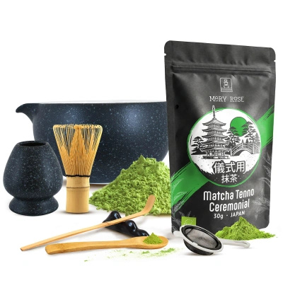 Sada ceremonální na vaření čaje Matcha: japonská BIO matcha 30g + příslušenství