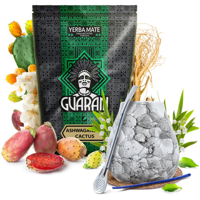 Yerba Mate sada Guarani Ashwagandha 500g Kalabása + Bombilla