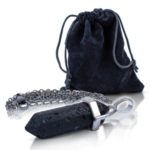 Přívěsek s lávovým kamenem v sáčku + řetízek