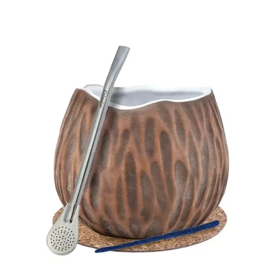 Yerba Mate Matero Set Coconut Bombilla Calabash