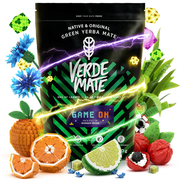 Sada Yerba Maté Verde Mate Game On 400g 0,4kg Kalabása + Bombilla