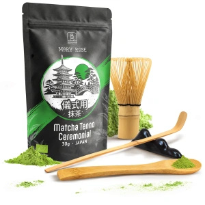 Sada ceremonální na vaření čaje Matcha: japonská BIO matcha 30g + příslušenství
